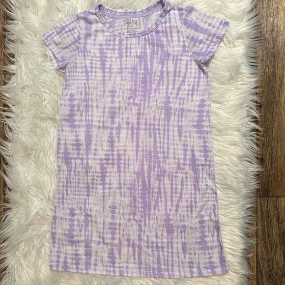 René Rofé Girl Purple Tie Dye Nightgown Sleep Dress Short Sleeve Size 7/8 - Picture 1 of 5